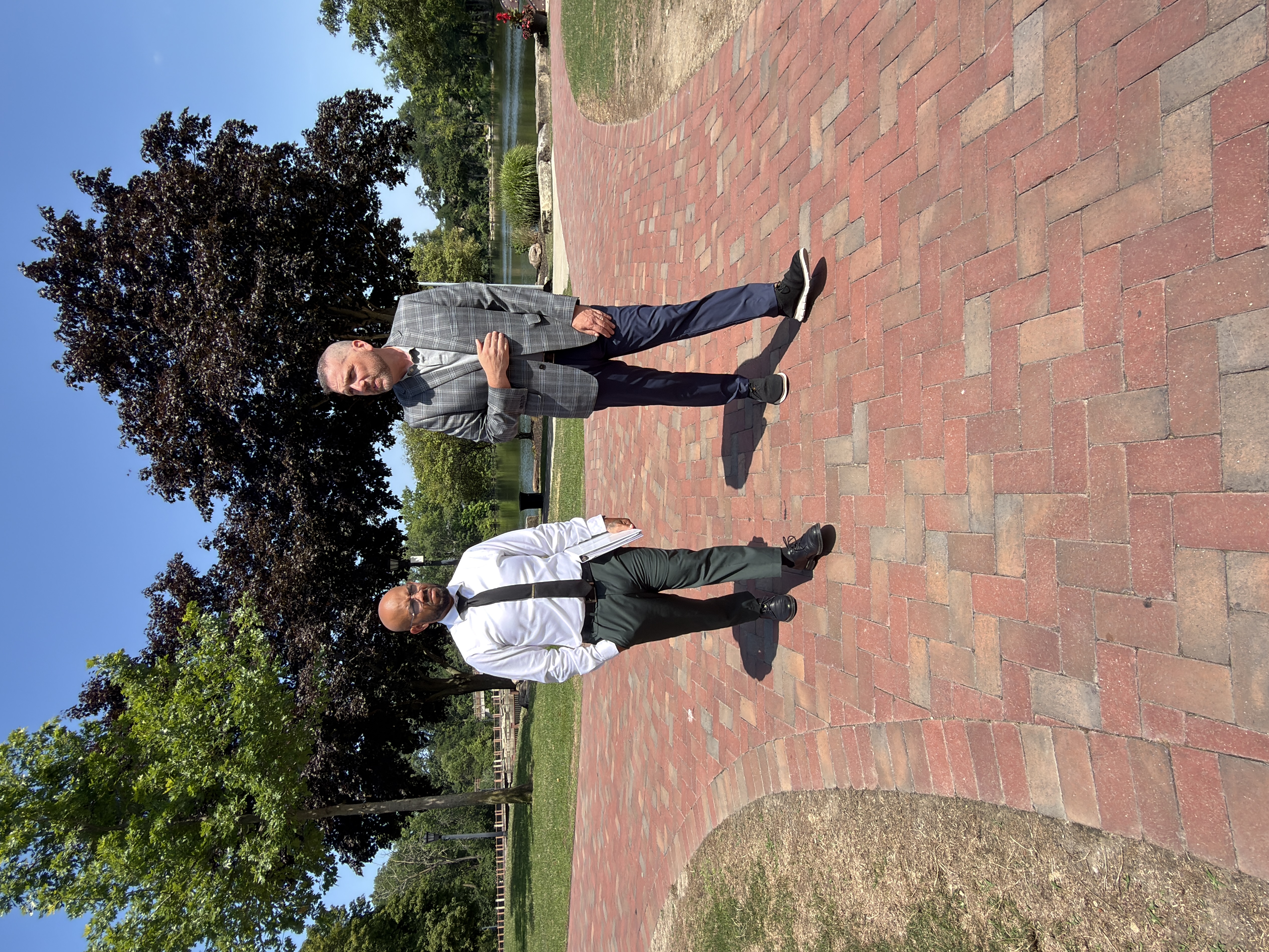 Boricua Block Party team touring Coe Lake Park in Berea with Mayor Cyril Kleem