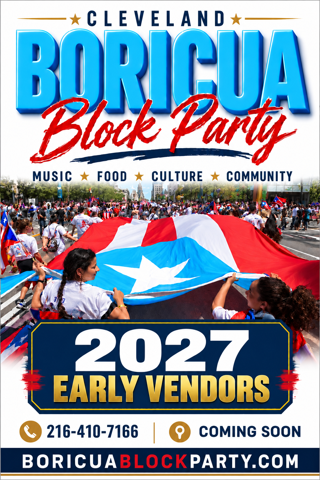 Official Cleveland Boricua Block Party 2027 early vendors flyer