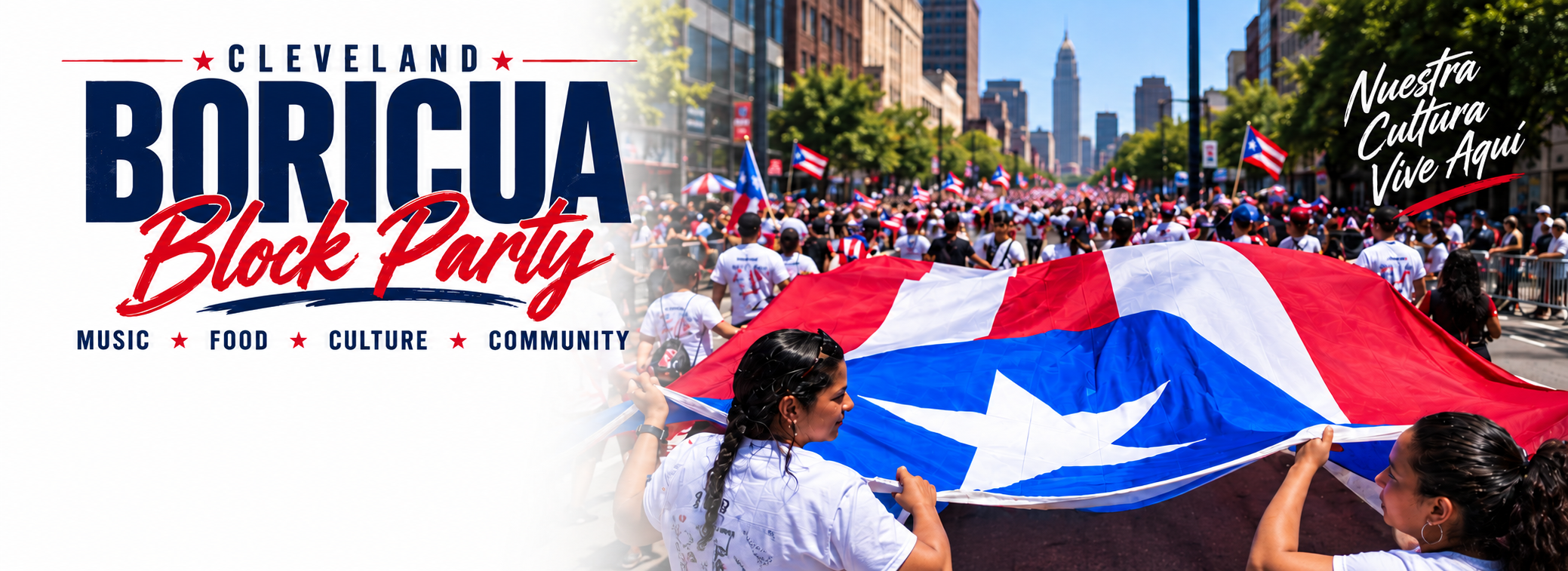 Cleveland Boricua Block Party artwork — music, food, culture, community